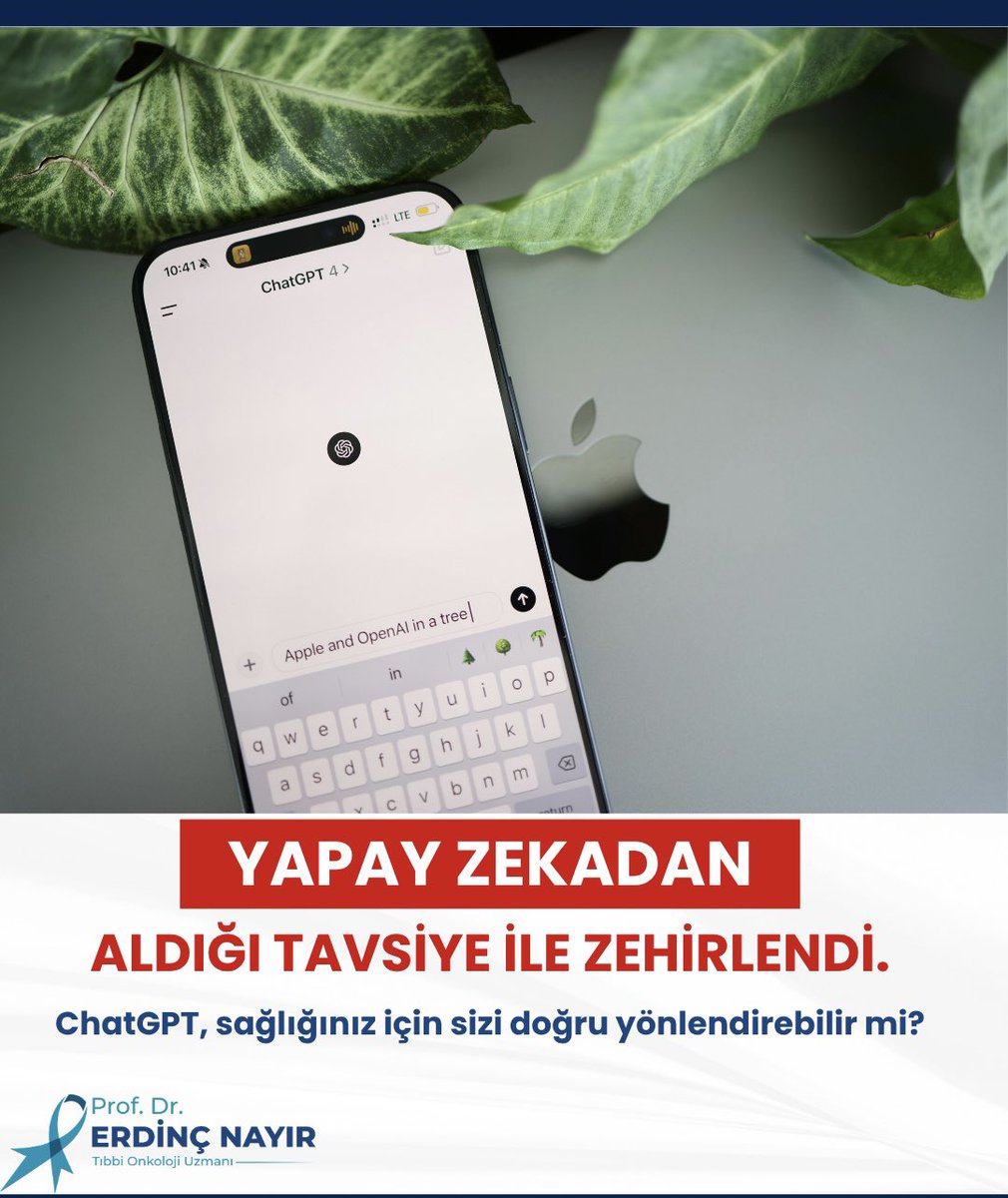 Yapay Zekadan Aldığı Tavsiye İle Zehirlendi!

Sağlık sorunlarınızın çözümü için yapay zeka, ChatGPT size doğru yolu gösterebilir mi? Paylaşımdaki vakaya dikkat ediniz‼️

instagram.com/p/DRLwE1dCDMS/…
