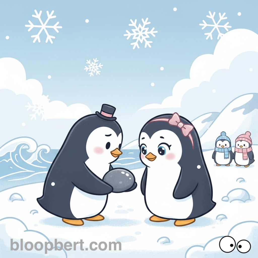 bloopbert's tweet image. When a male penguin proposes to a female, he searches the whole beach to find her the smoothest, most perfect pebble for her nest.
#funfact