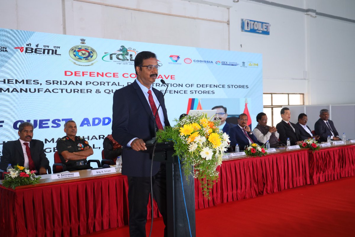 DefProdnIndia's tweet image. As part of the outreach programme of the Department of Defence Production, #DGQA and #CODISSIA, Coimbatore organised a two-day event in association with #TCL and #BEML to deliberate on various MoD schemes, Quality Assurance procedures, and portals that facilitate the Defence…