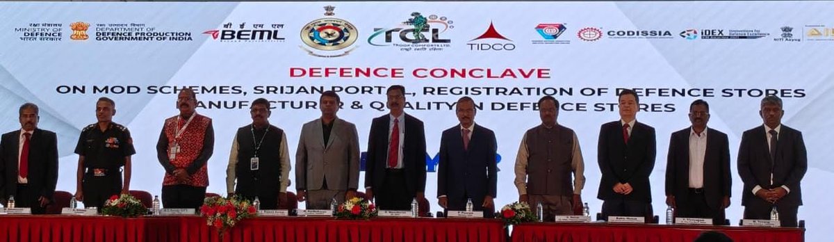 DefProdnIndia's tweet image. As part of the outreach programme of the Department of Defence Production, #DGQA and #CODISSIA, Coimbatore organised a two-day event in association with #TCL and #BEML to deliberate on various MoD schemes, Quality Assurance procedures, and portals that facilitate the Defence…