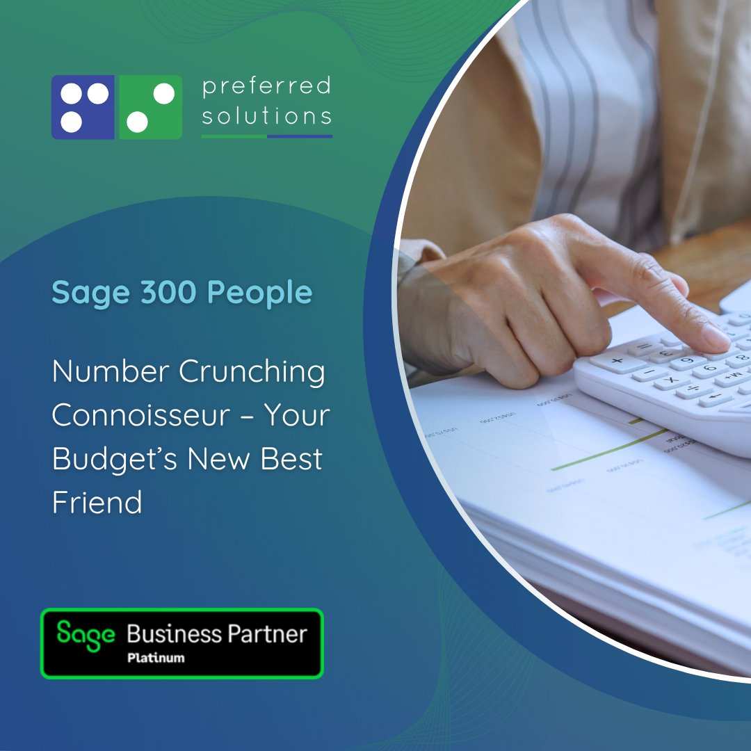 prefsolutions's tweet image. #Sage300People Takes the Guesswork Out of Calculations and Budgeting. Streamline HR and payroll processes with this solution’s advanced features – creating precise formulas to master budgets and align forecasts in real-time. Visit: # zurl.co/gtGX5