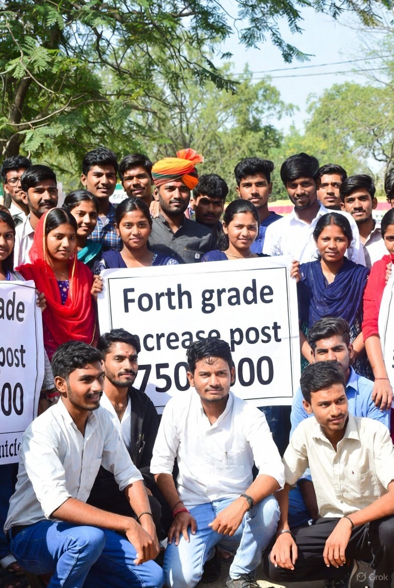 tv9book's tweet image. 21 लाख 4th ग्रेड अभ्यर्थियों की सुनें पुकार 75000 पद करे सरकार✌️
4th Grade भर्ती के अभ्यर्थी सड़क पर उतरे?

📍ज्यादा से ज्यादा #Repost करिए, 
📍तभी हमारी बात आगे तक पहुंचेगी।🎉

#चतुर्थ_श्रेणी_75000_पद_करो
#चतुर्थ_श्रेणी_पद_बढ़ाओ
@tv9book