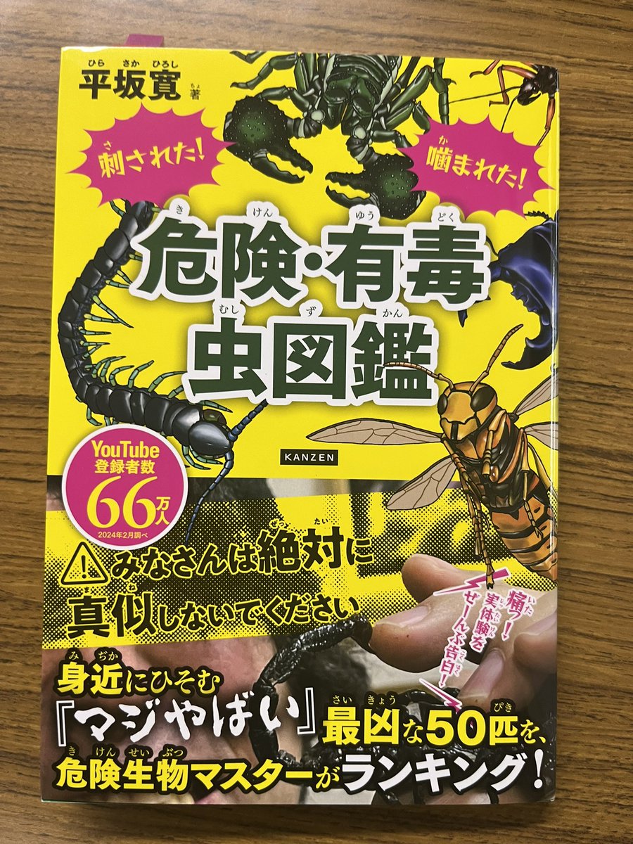 #tiphop 【Tip Hop Tips】火曜 BOOK📕

刺された！噛まれた！危険･有毒虫図鑑

🐝 air-g.co.jp/tiphop/36424/

⚠️絶対に真似しないでください⚠️
マジやばい最凶な50匹をランキングにした本をご紹介📖´-