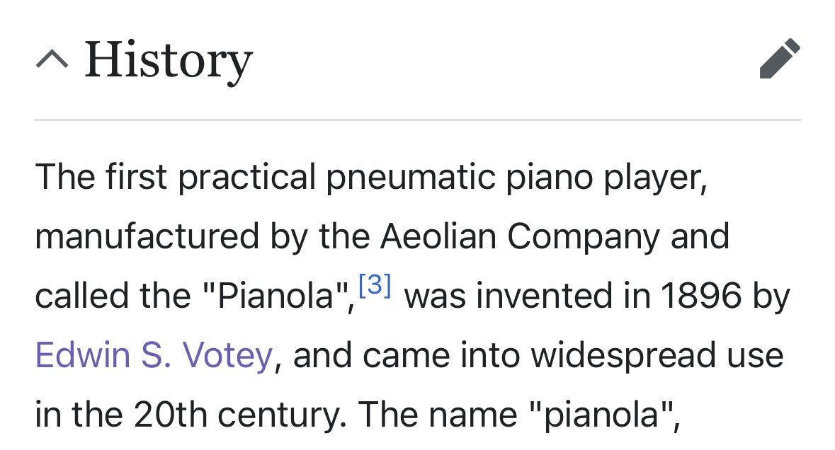 ModeledBehavior's tweet image. The job of piano player was essentially automated 129 years ago. And yet, I heard a man playing piano in a hotel lobby today for pay. What does this tell us about AI?