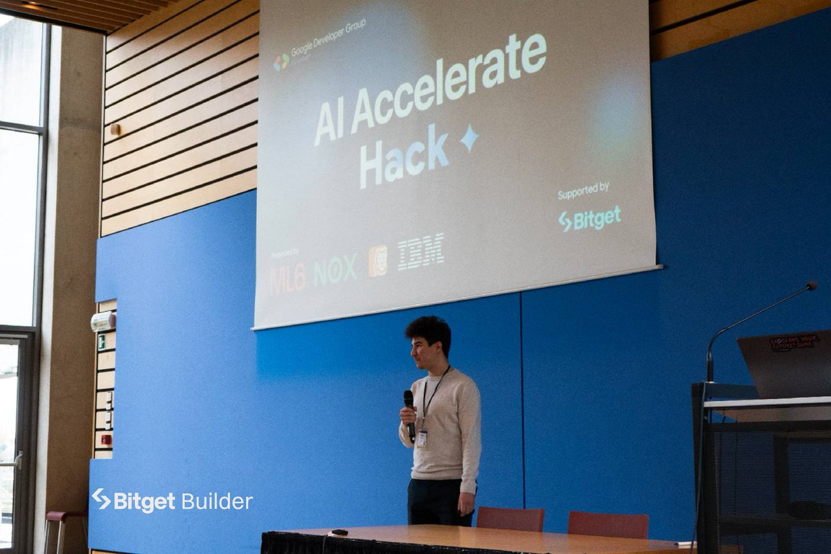 BitgetBuilders's tweet photo. 🚀 Thrilled to support the next generation of innovators at #AIAccelerateHack in Leuven

#BitgetAcademy empowers builders shaping the future of #AI and Blockchain.  Let’s accelerate innovation together !💡 https://t.co/bNPei37pbf
