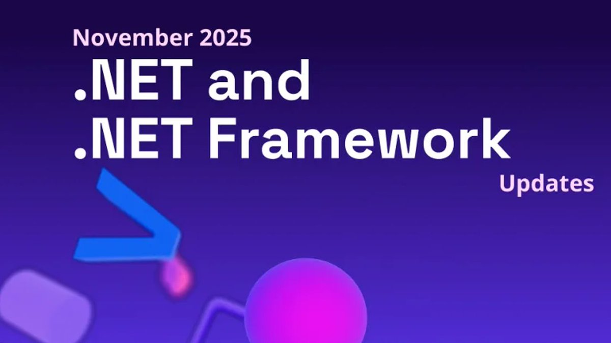 dotnet's tweet image. 🔒 .NET &amp;amp; .NET Framework November 2025 Updates
The latest servicing release is here! This update includes critical security fixes, performance improvements, and reliability enhancements across .NET and .NET Framework. (cont) msft.it/l/6015tryiD