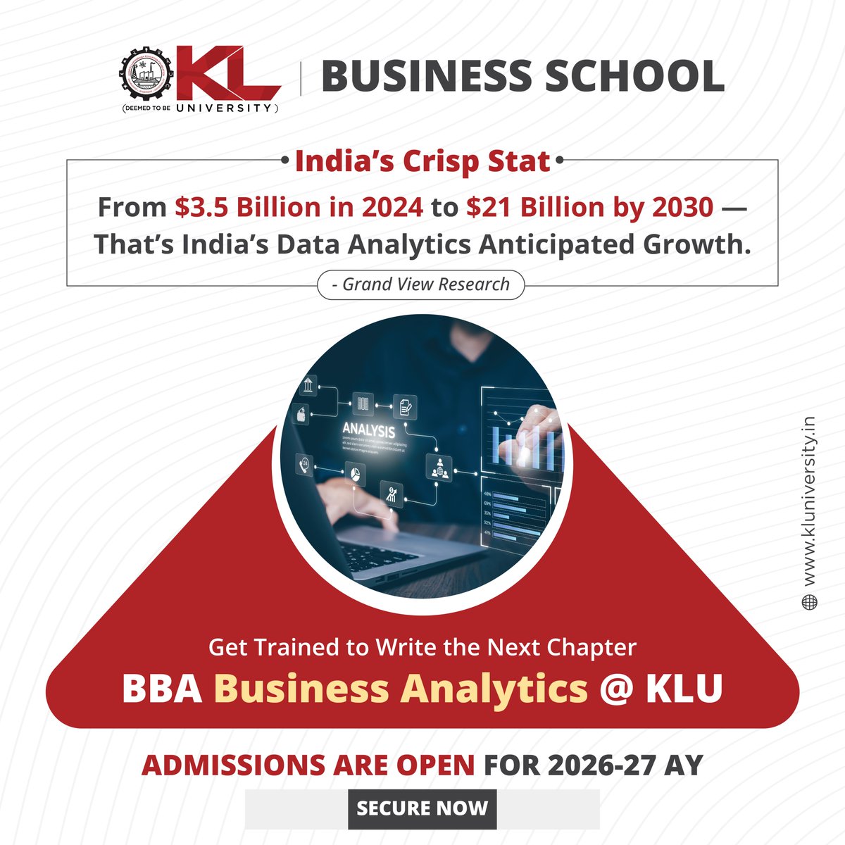 kluniversity's tweet image. Become a data-driven business leader with a BBA in Business Analytics @ KLU! Hands-on projects, global tools, expert mentorship—graduate industry-ready.
Admissions Open for AY 2026–27
Apply Now: kluniversity.in/admissions-202…
#KLUniversity #AdmissionsAreOpen2026 #BBA #BusinessAnalytics