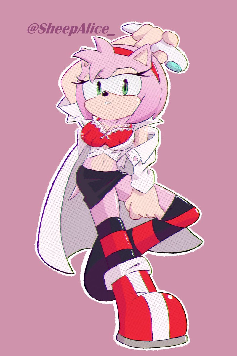 SheepAlice_'s tweet photo. (o゜▽゜)o☆ Art Finish! #amyrose #fanart #SonicTheHedgehog https://t.co/5mGIM5Gium