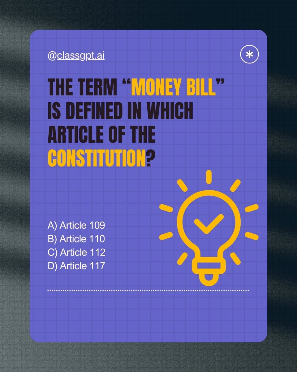 classgpt_ai's tweet image. QUIZ TIME!  

Comment your answers below.

#GKQuiz #GeneralKnowledge #DailyQuiz #StudySmarter #StudyMotivation #CompetitiveExams #UPSCPrep #StudyWithMe #ExitPoll #StudyGoals #SmartLearning #AIforStudents #ClassGPT #EdTech