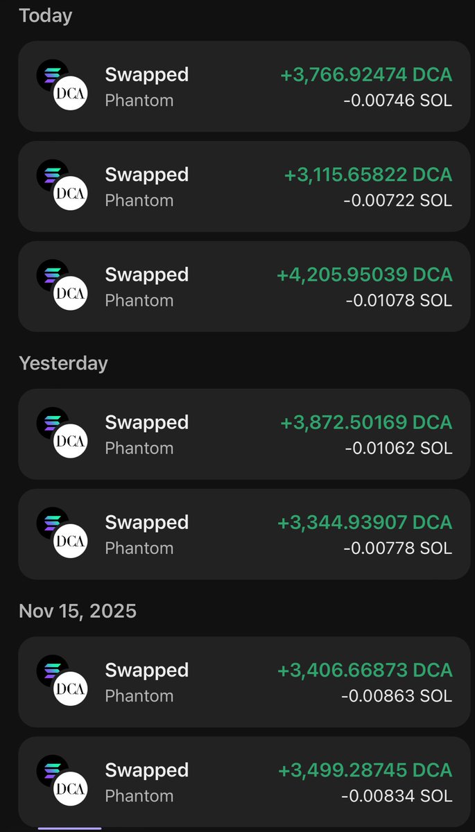 Brian_DCA's tweet photo. Daily DCA into $DCA https://t.co/cnT7tz8Jkz