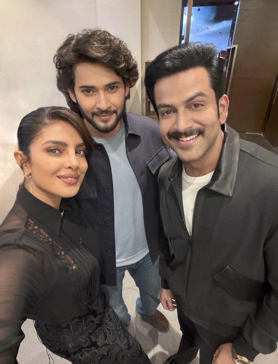Trio! 

 #Varanasi <a href="/urstrulyMahesh/">Mahesh Babu</a> <a href="/priyankachopra/">PRIYANKA</a> <a href="/PrithviOfficial/">Prithviraj Sukumaran</a>