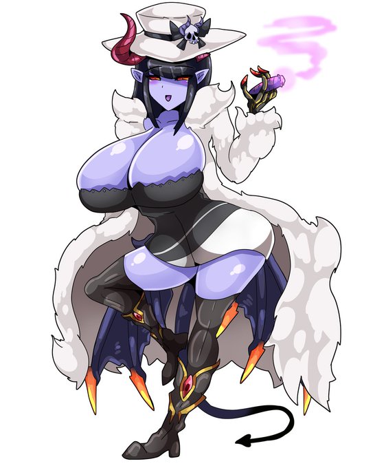 #魔物娘図鑑二次 #monstergirlencyclopedia 昨日文章にしたマフィアのデーモンさん描いてみた