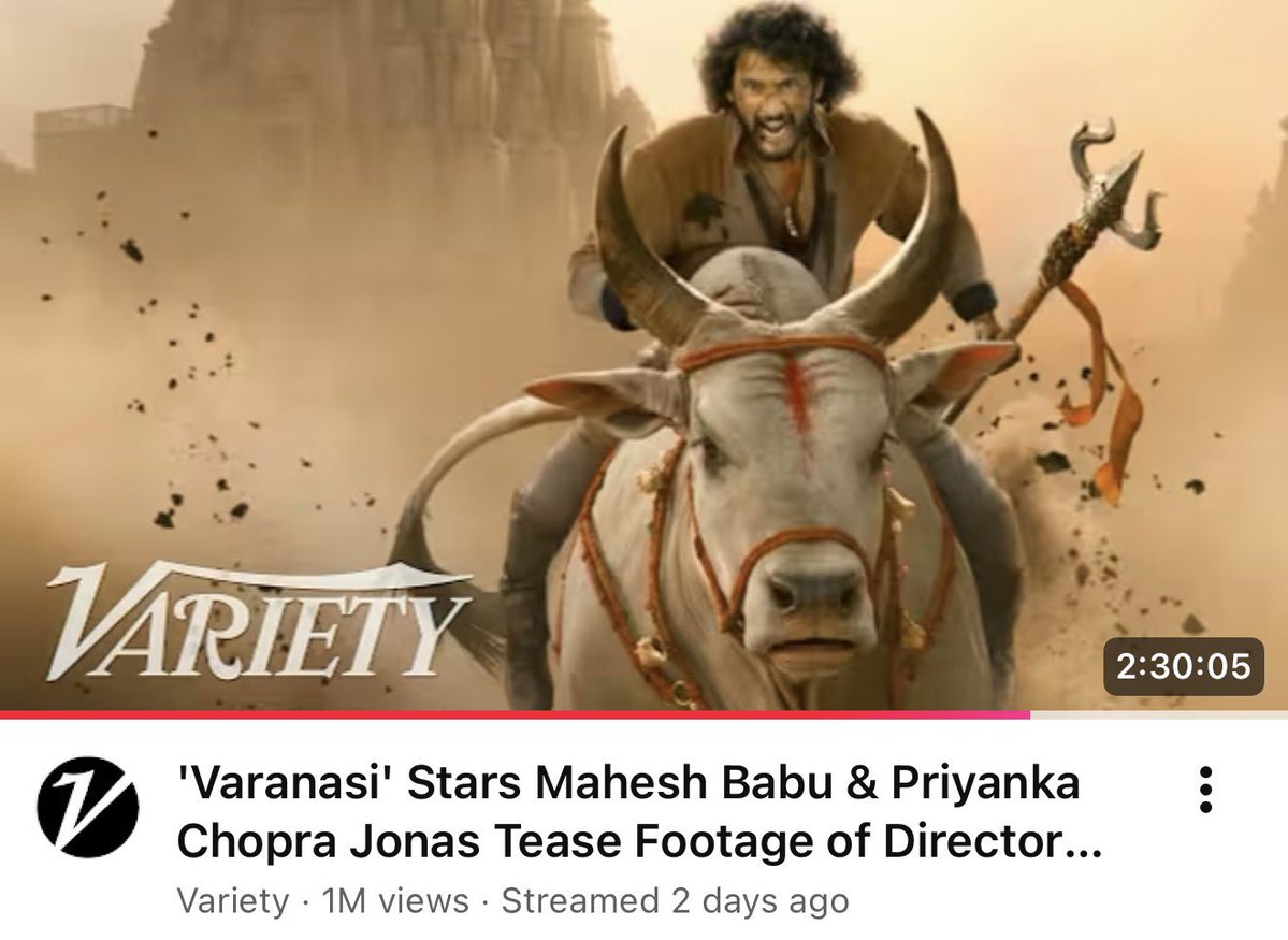 The #Varanasi event streamed on <a href="/Variety/">Variety</a> Channel crossed a whopping 1 MILLION 💥 views !!! 

<a href="/VaranasiMovie/">Varanasi</a>