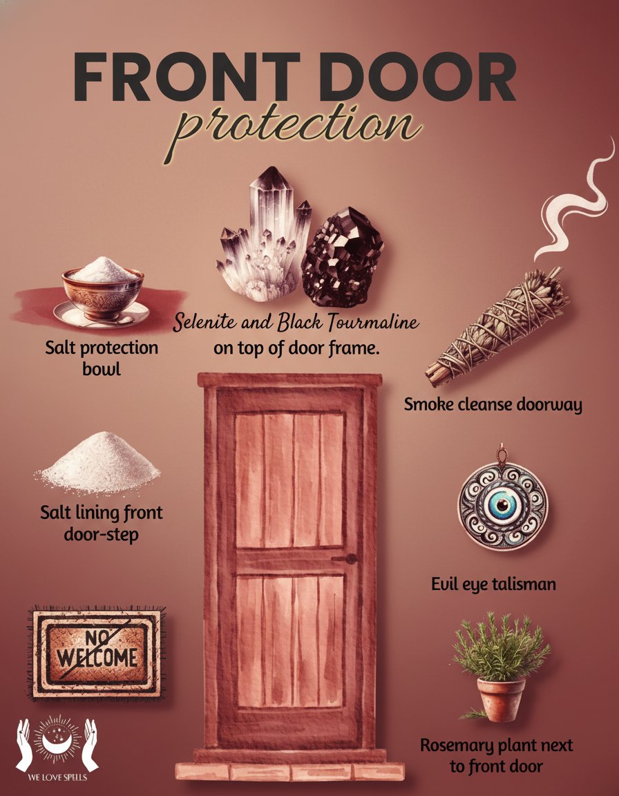 SpellsAndPsychi's tweet image. Keep negative energy from entering your home with powerful Front Door Protection. Invite only positivity and peace into your space! 🌿✨ Learn more: welovespells.net #ProtectionMagic #PositiveEnergy #HomeBlessing