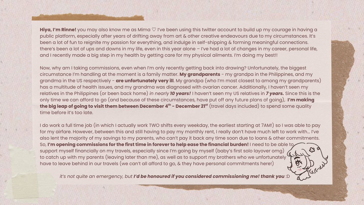 woolygather's tweet image. 🩷 COMMISSIONS OPEN 🩷
I&apos;m temporarily opening some simple comms due to personal circumstances, and it would mean the world to me to get your support!

details are below, including TOS &amp;amp; services I&apos;m offering atm 😆 THANK YOU!!💞