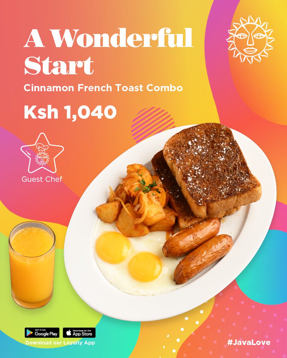 javahouseafrica's tweet image. Try the Cinnamon French Toast Combo from this month’s Guest Chef Menu courtesy of Shawn Ngatia.​
#JavaLove
