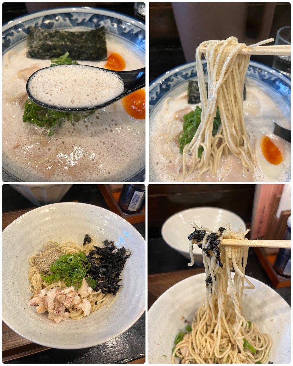 本庄らぁ麺花田＠本庄
ド豚骨らぁ麺、味玉、和え玉(煮干し)

名前にドが付く高濃度スープは
豚骨の上品な美味しさが
口いっぱいに味わえます❗️

小麦の風味がよい自家製細麺🌾
たまらず替え玉を頼んじゃった💦

和え玉は煮干しの旨味が👍

どちらもめちゃ美味しかった〜🤩
ご馳走様です🙇🏻‍♂️