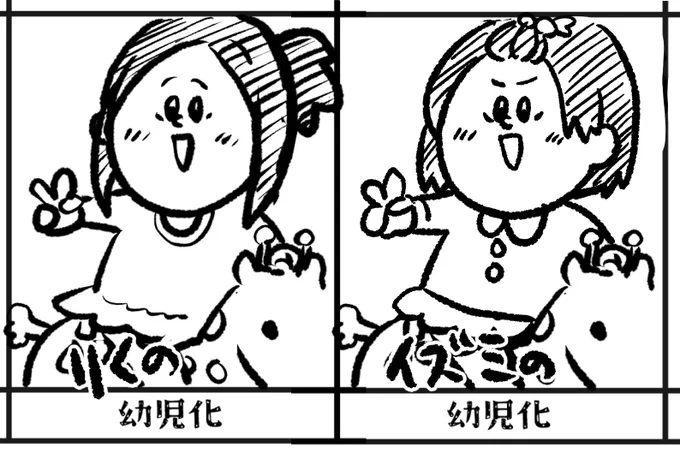 りくの幼少期描いたらイズミも同じことしてたらしい 魂の双子かも 