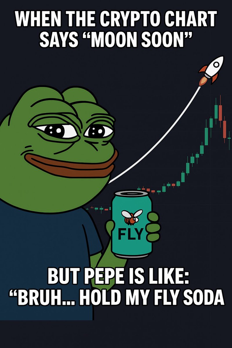 pepehyper's tweet photo. “When the crypto chart says ‘moon soon’ 🚀 but Pepe is like:
‘Bruh… hold my fly soda’ 🐸💥
#Pepe #PepeMeme #CryptoMeme #Meme #FrogGang #Viral #HODL” https://t.co/aWLQVyqjMn