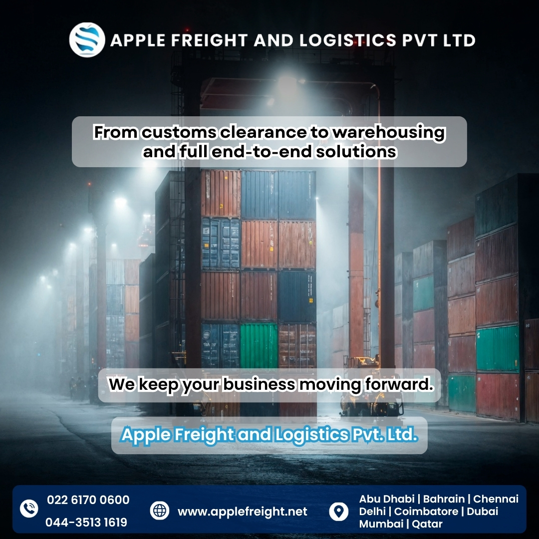 applefreight's tweet image. From customs clearance to warehousing and full end-to-end solutions — we keep your business moving forward.

📞 Contact: 044-3513 1619 | 022-6170 0600
🌐 Website: applefreight.net
.
.
.
.
.
#FreightForwarding #GlobalShipping #CargoSolutions #LogisticsSolutions