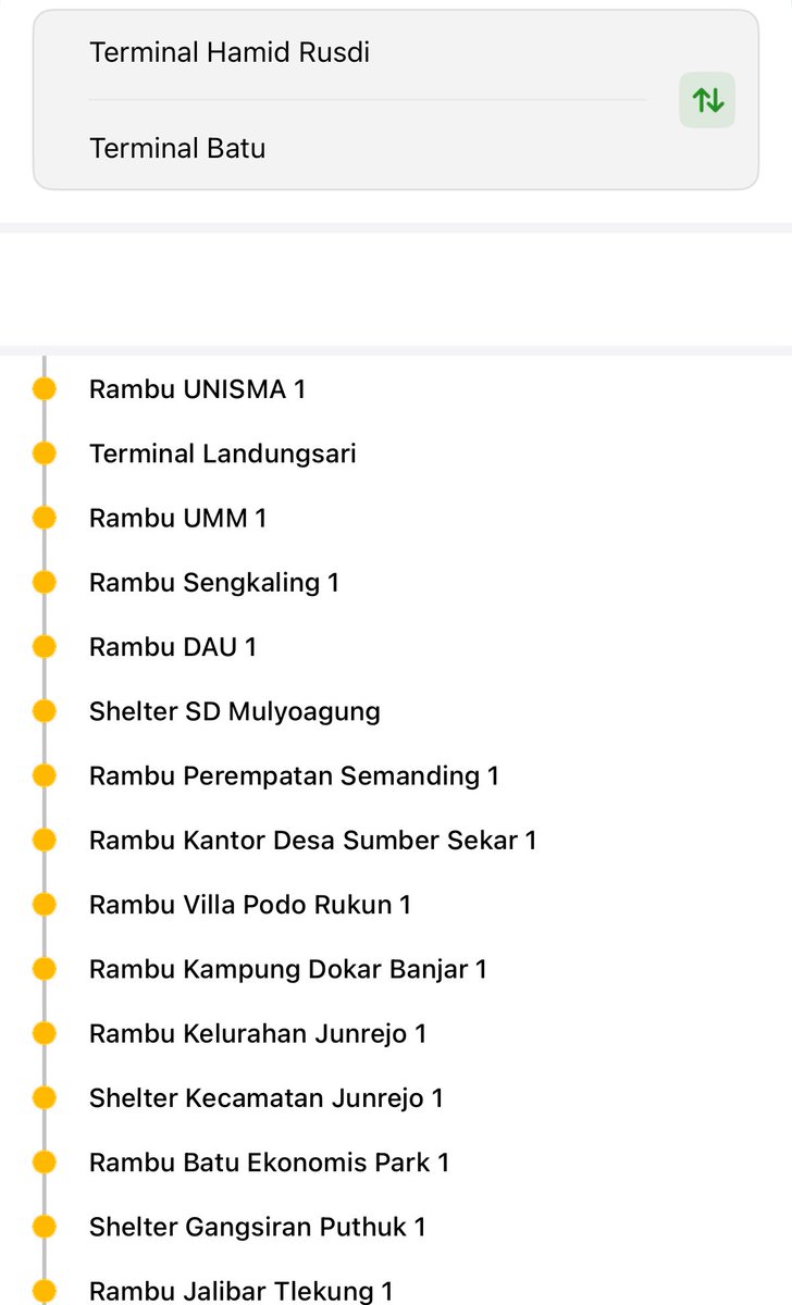 infomalang's tweet image. Daftar shelter/halte pemberhentian bus Trans Jatim Malang - Batu
