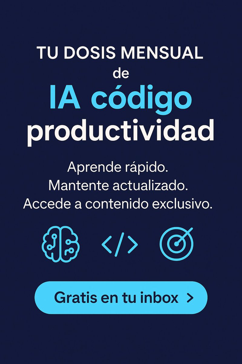 domini_code's tweet image. Newsletter.
1 email al mes.
IA + desarrollo + criterio.
Sin humo.

Aquí: newsletter.dominicode.com/?utm_source=tw…