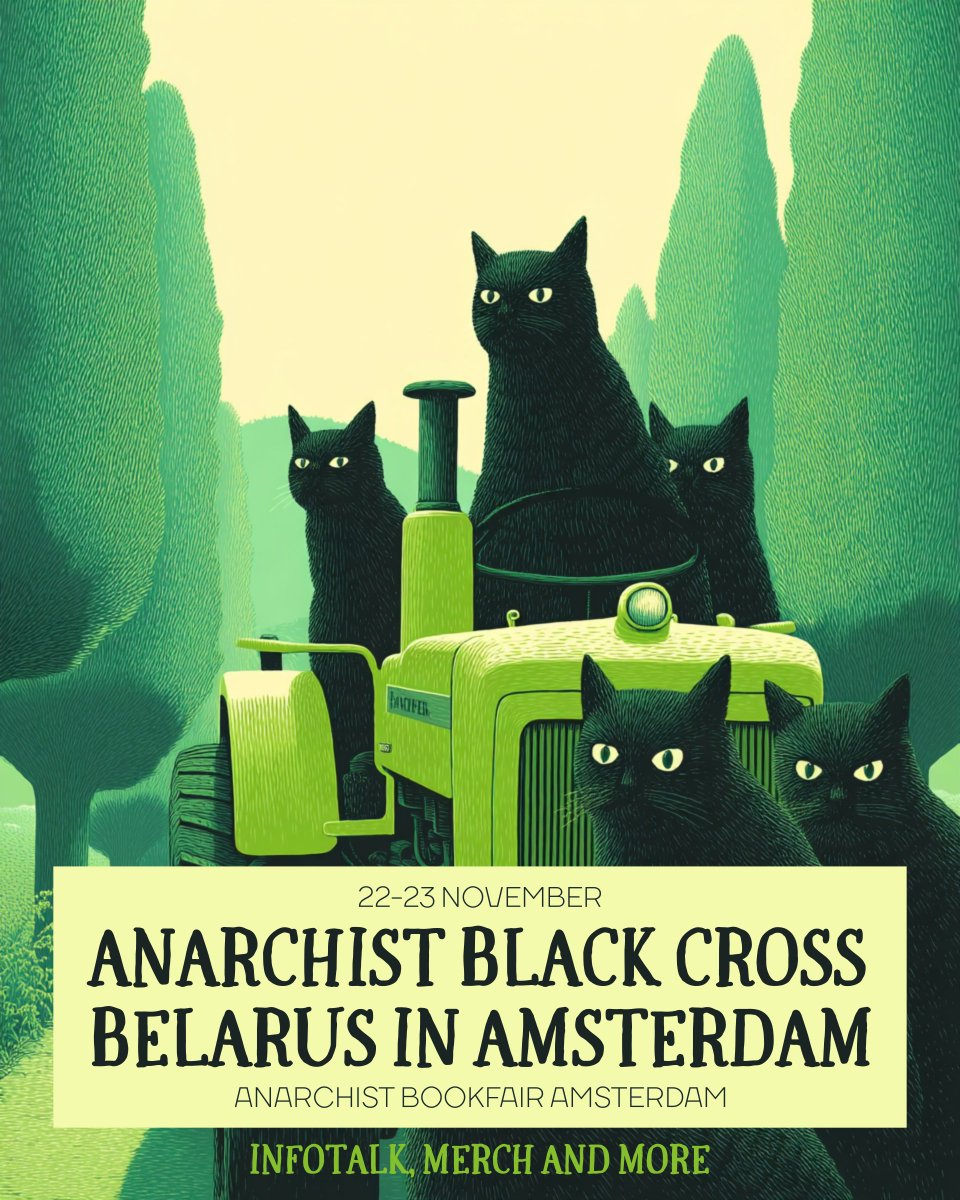 abcbelarus's tweet photo. This year we are once again joining amazing Anarchist Bookfair in Amsterdam with a talk about the current situation with prisoners and why suddenly Trump administration is talking to Lukashenko. Plus infotable. See you this weekend!

#Amsterdam #Belarus #Anarchism https://t.co/emy4Tk1L1H