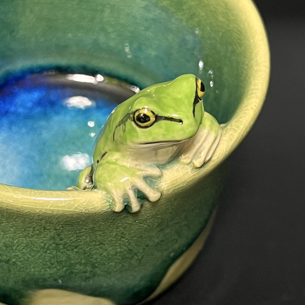 今回も可愛いアマガエルのぐい呑み出来ました🐸🍶 今週末販売予定です。