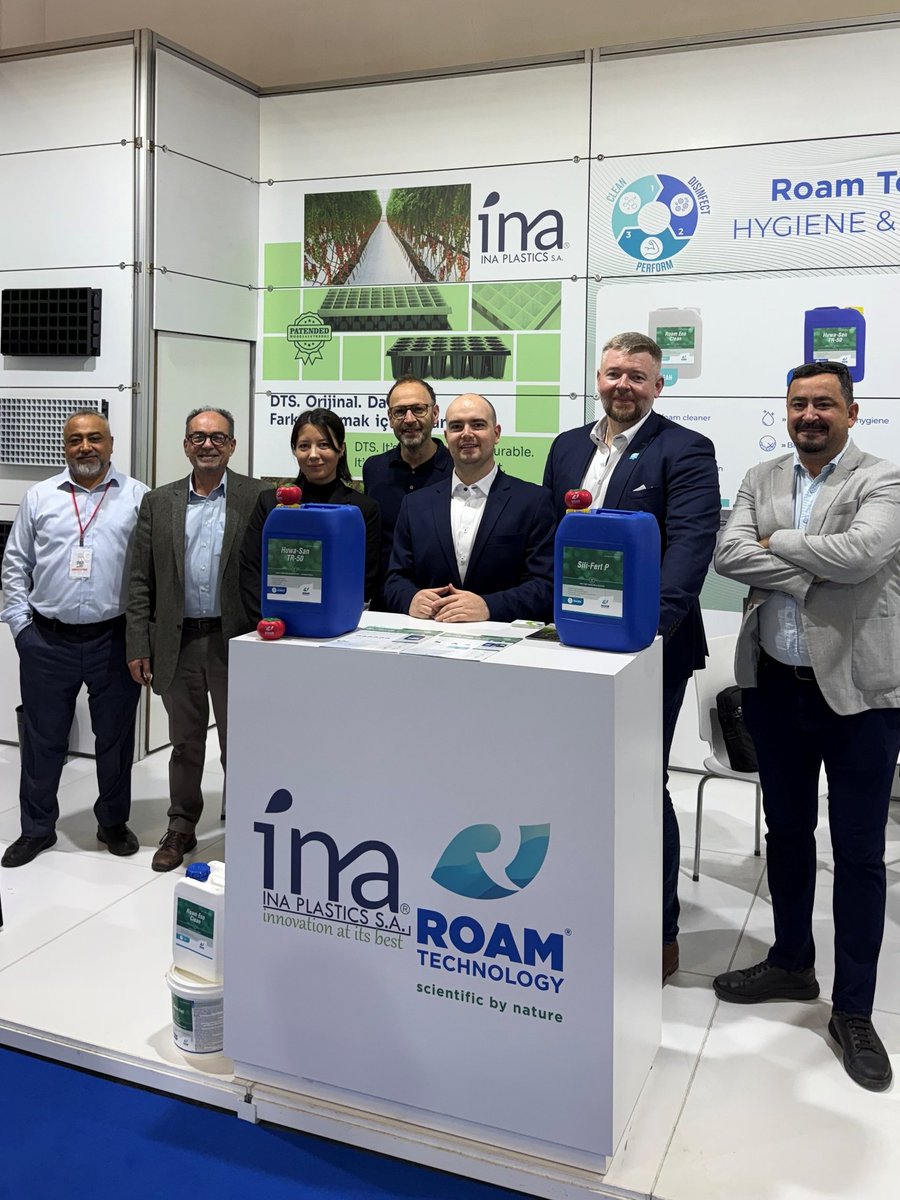 RoamTechnology's tweet image. From today until Friday, we and our friends at Ina Plastics SA are present at Growtech Antalya, one of the world&apos;s largest agriculture exhibitions. You can find us at booth 1-A135 in hall 1. We look forward to answering all of your hygiene and disinfection related questions!