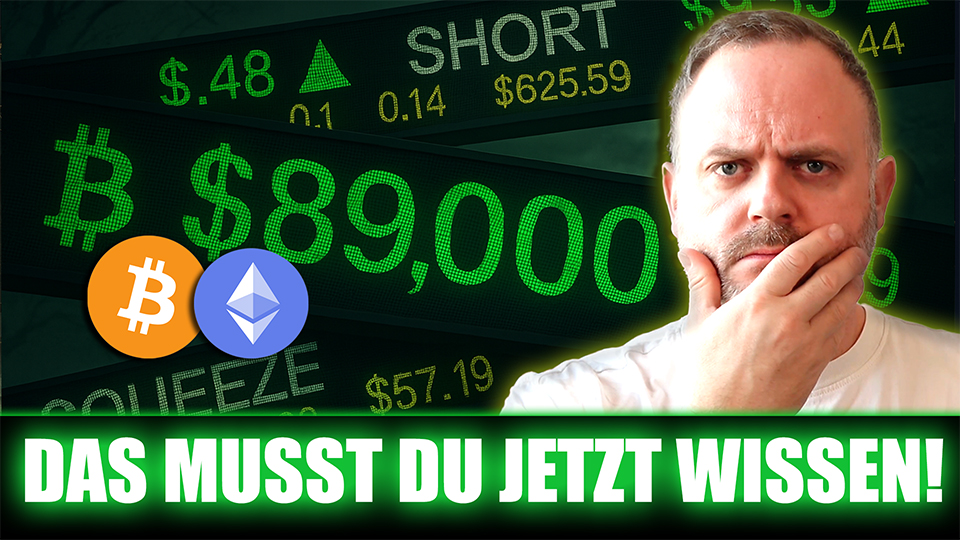 Bitcoin Short Squeeze Alarm – kommt noch ein neues Allzeithoch?
youtu.be/17uE9vF7fP0

Gerüchte auf X befeuern die Short-Squeeze-Debatte. In diesem Video klären wir nüchtern: Was braucht es wirklich für einen Short Squeeze – und ist er derzeit realistisch? Außerdem: Wie tief