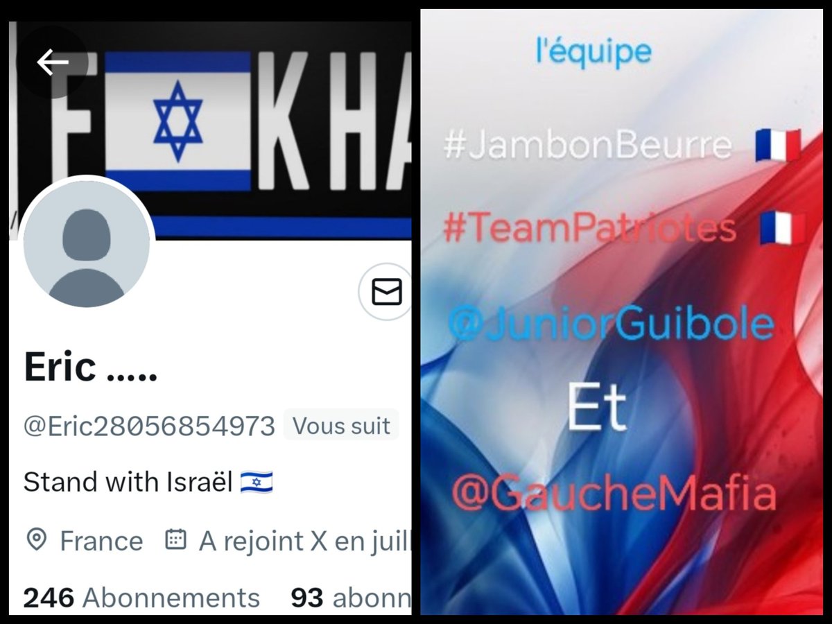 INFO🚨 Merci de partager! 
Mes amis abonnés😉
Ainsi que l'équipe #JambonBeurre #TeamPatriotes 🇨🇵 
Notre ami <a href="/Eric28056854973/">Eric …..</a>  👍
Aurait besoin d'un petit coup de pouce pour grossir sa TL!🥳
Merci de vous abonner à lui!🙏
Et n'oubliez pas!😉
Tous ensemble nous sommes plus forts!🇨🇵