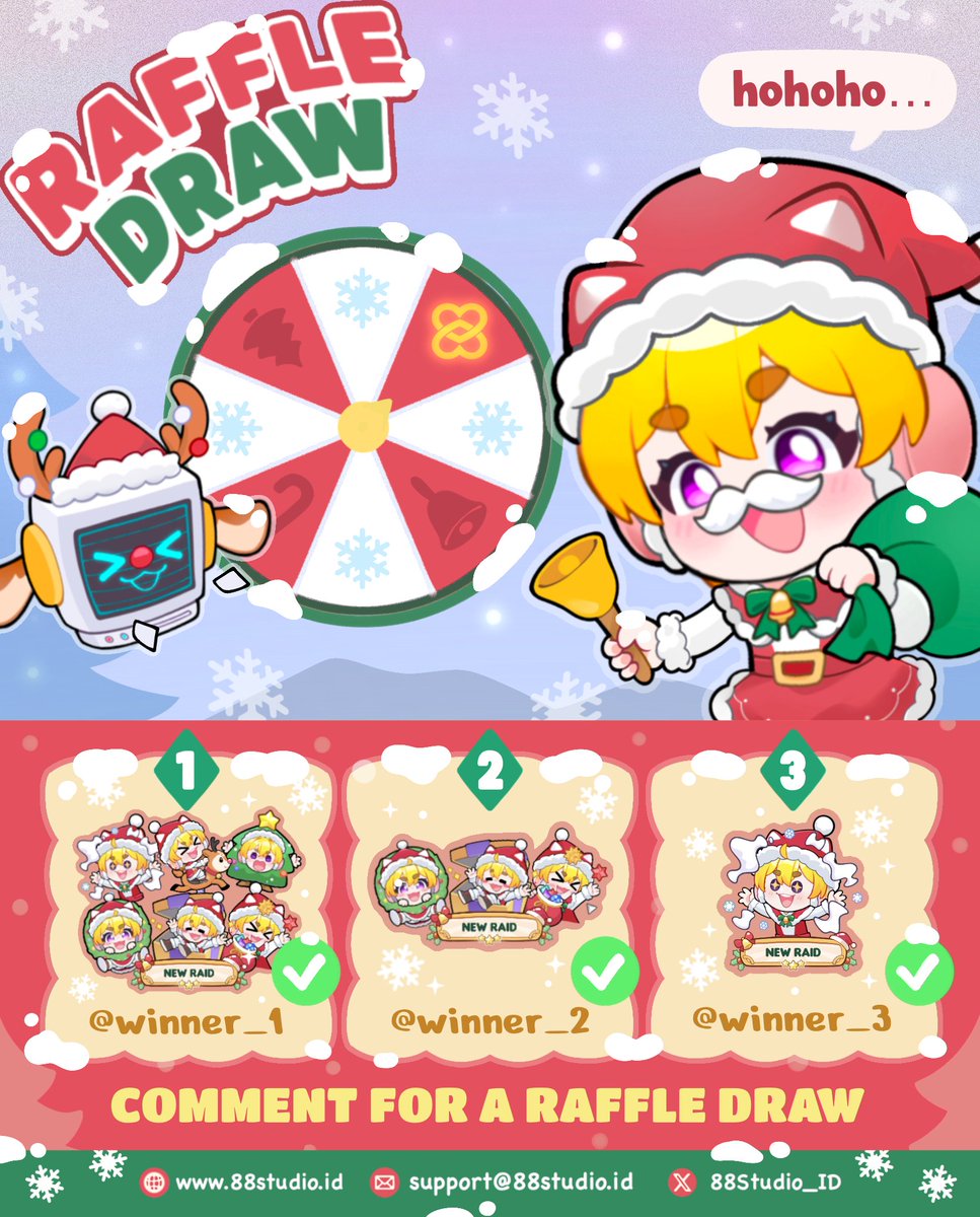 Christmas Art Raffle! 🎄(≧∇≦)/
1st - Wins 6 YCH Christmas Alerts
2nd - Wins 3 YCH Christmas Alerts
3rd - Wins 1 YCH Christmas Alert

How to Join: 
1. Like, RT and follow~  ദ്ദി(˵ •̀ ᴗ - ˵ ) ✧
2. Tell us your favorite holiday movies
3. Optional to attach OC/model/chara in