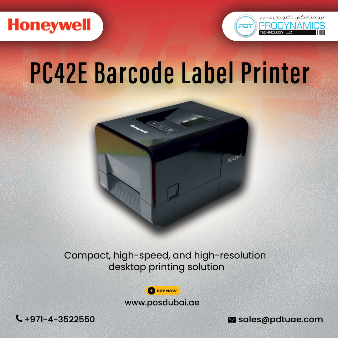 retailerpdxb's tweet image. Honeywell  PC42E barcode label printer is a compact, high-speed, and  high-resolution desktop printing solution designed for mid-volume  printing businesses. Buy  online #Honeywell PC42E #barcode label #printer from posdubai.ae