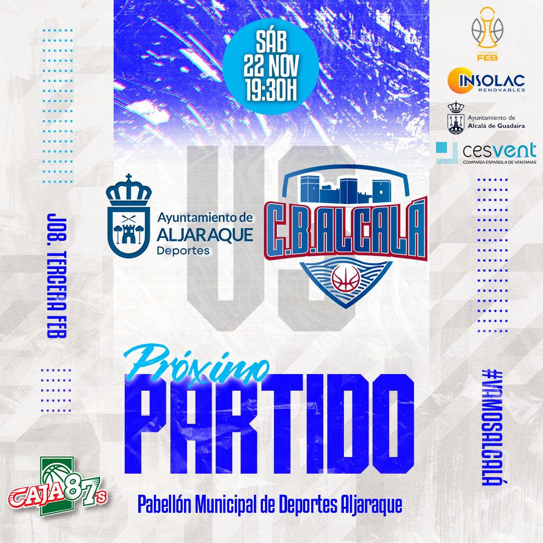 CBAlcalaG's tweet image. 🔭 𝐔𝐧 𝐧𝐮𝐞𝐯𝐨 𝐫𝐞𝐭𝐨 𝐚 𝐥𝐚 𝐯𝐢𝐬𝐭𝐚

Ponemos la mirada en el siguiente partido de la #TerceraFEB en el que viajaremos a la provincia de Huelva para medirnos al @PMDAljaraque.

¡No bajamos el ritmo!

#VamosAlcalá 💙 #InsolacRenovables @aytoguadaira @ventanascesvent