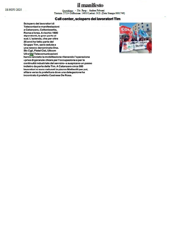 UGLConf's tweet image. 🗞📣#citazioniugl #callcenter 𝘀𝗰𝗶𝗼𝗽𝗲𝗿𝗼 𝗱𝗲𝗶 𝗹𝗮𝘃𝗼𝗿𝗮𝘁𝗼𝗿𝗶 𝗧𝗶𝗺 #UGL Telecomunicazioni su 𝑪𝒐𝒏𝒒𝒖𝒊𝒔𝒕𝒆 𝒅𝒆𝒍 𝑳𝒂𝒗𝒐𝒓𝒐 𝒆 𝑴𝒂𝒏𝒊𝒇𝒆𝒔𝒕𝒐