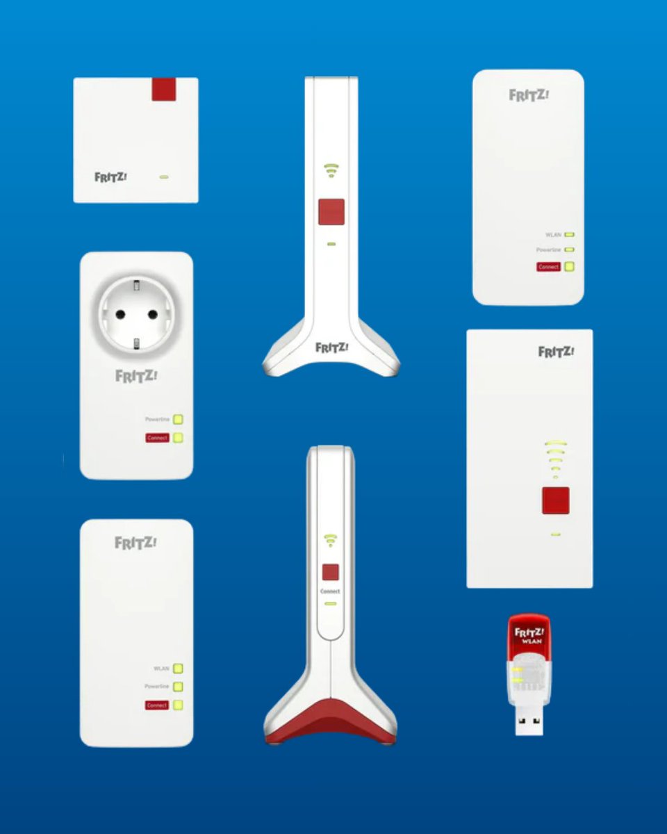 Ni uno, ni dos, ni tres… una gama Mesh que no te la acabas. Repetidores, PLC's, Stick's USB o Sets completos MESH para instalar tengas el router que tengas ¡Más Mesh con FRITZ! #pasateafritz #necesitasunfritz #masmeshconfritz fritz.com/es-es/collecti…