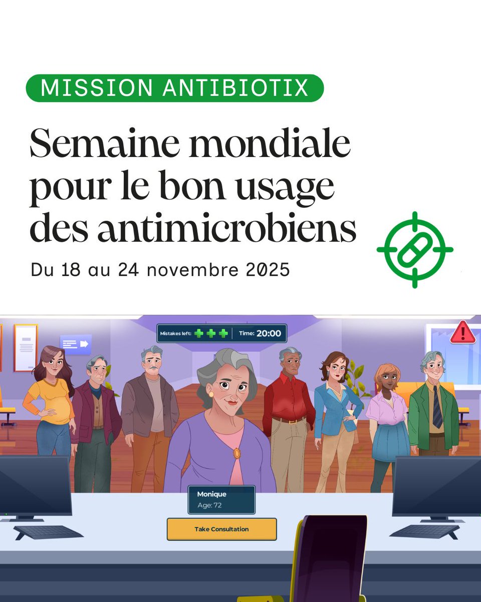 [SANTÉ] 💊 Mission Antibiotix est de retour 
À l’occasion de la Semaine mondiale pour le bon usage des antimicrobiens (WAAW 2025), le Canton propose aux médecins prescripteurs une nouvelle version du jeu virtuel Mission Antibiotix.
🔗 missionantibiotix.ch