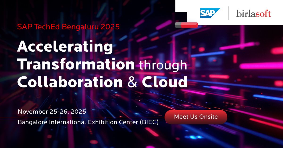 birlasoft's tweet image. Innovation starts with collaboration. At #SAPTechEd Bengaluru, Birlasoft will showcase our commitment to accelerating enterprise transformation through SAP technologies — from AI and BTP to clean-core extensions on SAP S/4HANA Cloud. Discover how we’re helping global businesses…