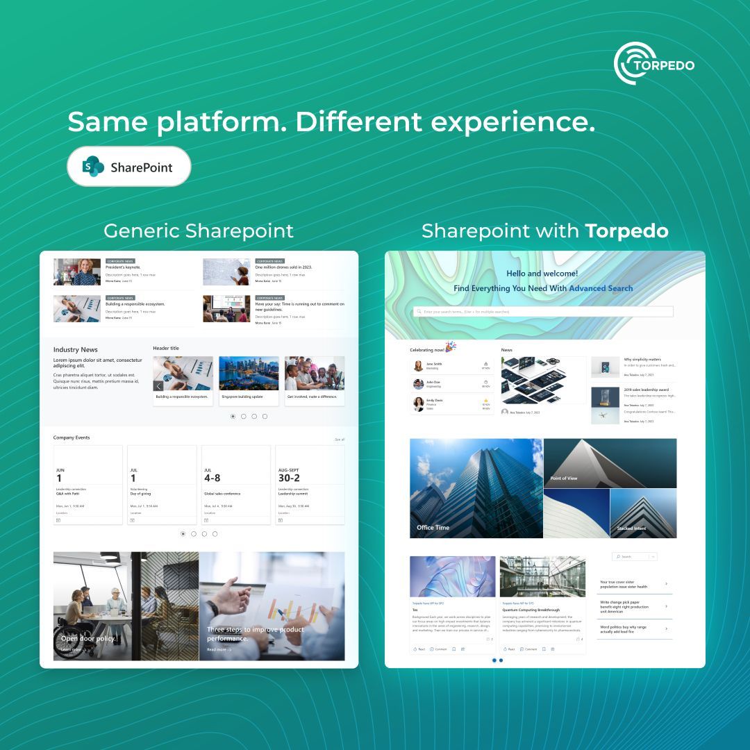 torpedo_pt's tweet image. Torpedo’s custom webparts turn SharePoint into a dynamic, branded workspace.

📦 Default: rigid &amp;amp; generic 
🚀 Torpedo: modular, fast, team-focused

Let’s build it—one webpart at a time. 
🔗 tr.ee/trpd_services

#torpedoteam #sharepoint #mspartner #microsoft365 #microsoft