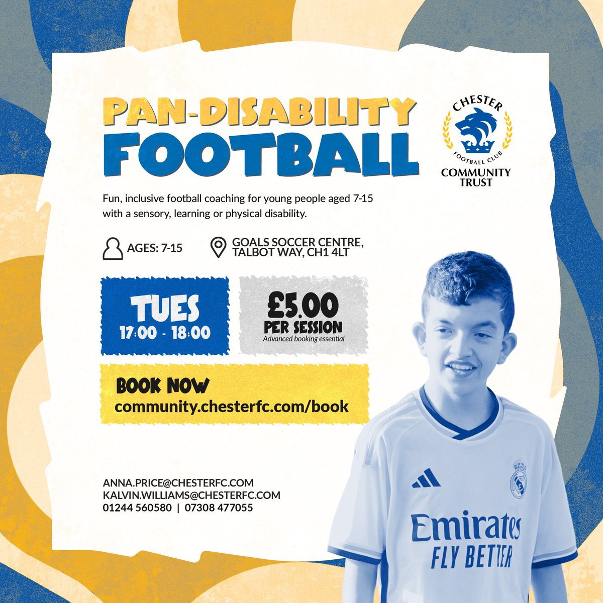 CFC_CommTrust's tweet image. Join us on Tuesdays for Pan-Disability Football - fun, inclusive sessions for children and young people with SEND ⚽

We provide a friendly setting, designed to support participants to improve their football skills, build confidence and meet new friends🙂

📱 Send us a message to…