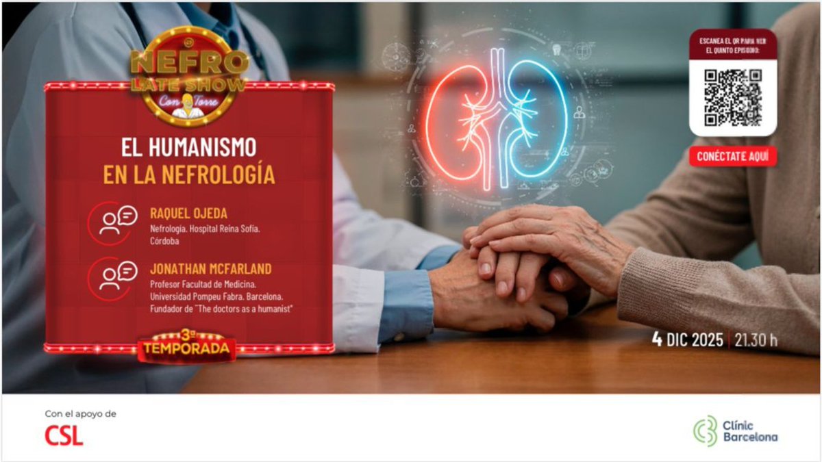 Thanks to #DrVincentTorregrosa for inviting me to talk about #HumanisminMedicine and #Nephrology on 4th December at 21.30 CET