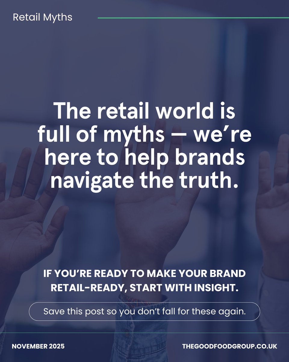 GoodFoodGroup_'s tweet image. We hear lots of retail myths, from "buyers only care about taste" to "once you're listed, you've made it."

So, this week we've asked the team to break down what's really true when it comes to getting into retail.

Swipe through to see the biggest myths  👉
