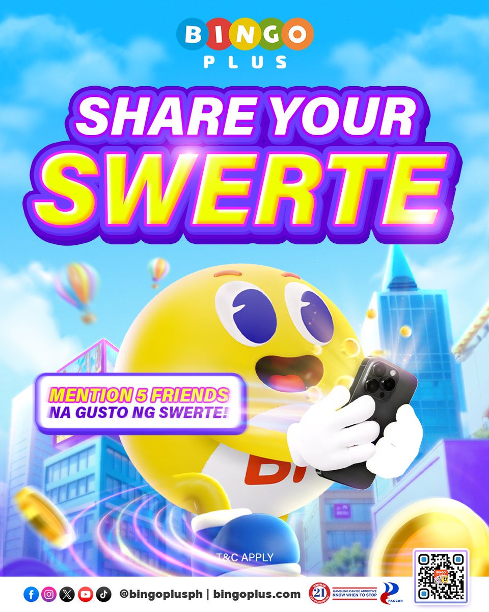 Bingoplusph's tweet photo. SHARING IS CARING, DIBA KA-BP?

Mechanics:
1. Follow our FB, IG, and X.
2. Like and share this post.
3. Comment your bingoplus ID and mention 5 friends to follow our page.

Reminder lang! Gambling can be addictive, know when to stop. https://t.co/K7LTCJPMXg