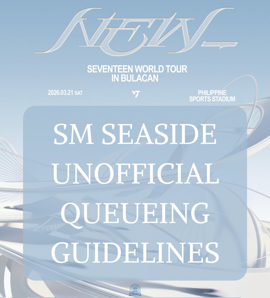 cebongdeuls's tweet photo. CARATS NOTICE 📣

SEVENTEEN NEW WORLD TOUR TICKET GEN SALE DAY🎫

SM SEASIDE UNOFFICIAL QUEUE &amp; CAMPING GUIDELINES!

#SEVENTEEN #CEBongs #SVTNEWWORLDTOUR_IN_BULACANA https://t.co/rYMDhBKW7E
