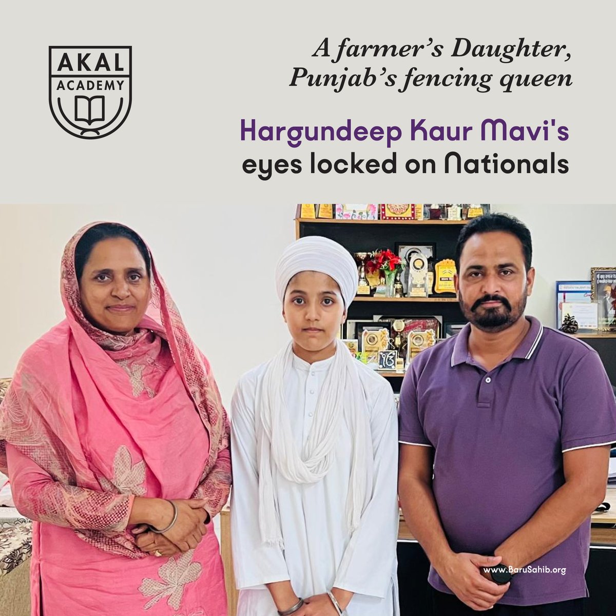 From Punjab’s fields to the fencing arena — one girl’s unbreakable spirit.
Hargundeep Kaur Mavi, a farmer’s daughter from Akal Academy Khamanon Khurd, clinched 🥉 in the Punjab School Games (U-17 Épée) and now heads to the National Fencing Championships!

Punjab is cheering.