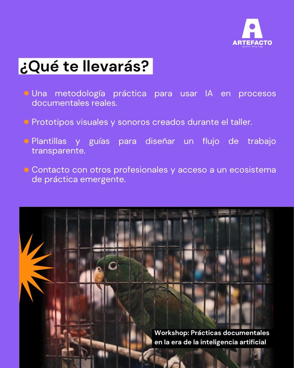 ¡Ya están abiertas las inscripciones para el workshop: Prácticas documentales en la era de la inteligencia artificial! 🤖🎬

Sumérgete en un espacio donde la creación documental se encuentra con las nuevas herramientas algorítmicas.

Más información: luma.com/3rfvij5b