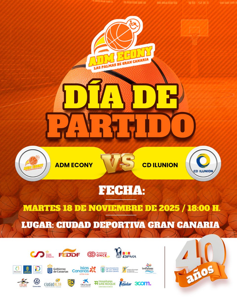 🏀 𝗚𝗔𝗠𝗘𝗗𝗔𝗬⁣
Hoy el 𝗘𝗰𝗼𝗻𝘆 recibe al 𝗖𝗗 𝗜𝗹𝘂𝗻𝗶𝗼𝗻 en la Ciudad Deportiva GC.⁣
⁣
🕕 18:00 h⁣
📍 Las Palmas de Gran Canaria⁣
⁣
Duelo de máximo nivel ante el vigente campeón de liga.⁣
💛💪 𝗩𝗮𝗺𝗼𝘀 𝗰𝗼𝗻 𝘁𝗼𝗱𝗼.⁣
⁣
#VamosEcony #BSR #GameDay