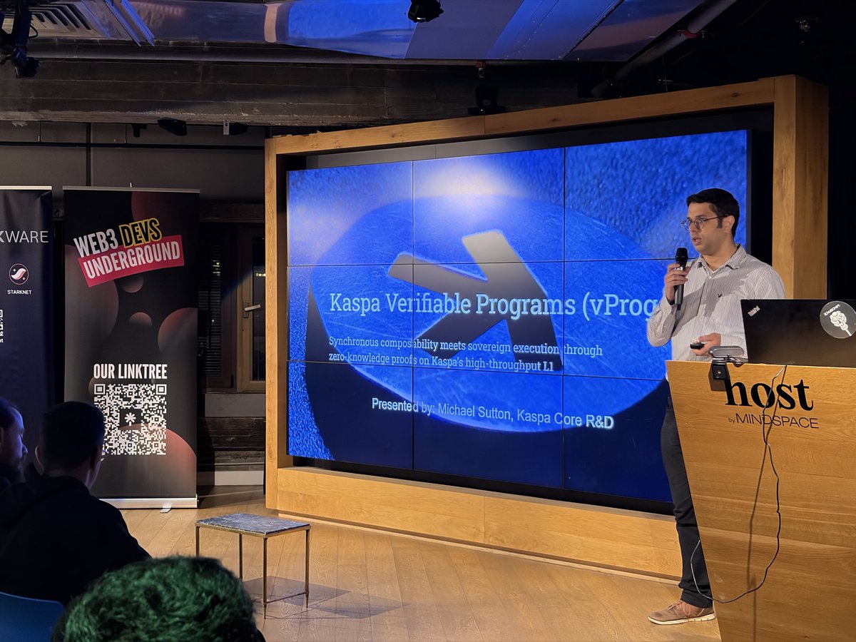 Web3_Devs's tweet image. Yesterday was wild.
We went live from Tel Aviv — and over 6,700 devs joined globally 🔥

Huge shoutout to @nagmo13 (@StarkWareLtd) and @michaelsuttonil (@kaspaunchained) for an insane deep dive into #ZKscaling and #blockDAG PoW.
From local crowds to @EFDevcon watch parties — this…