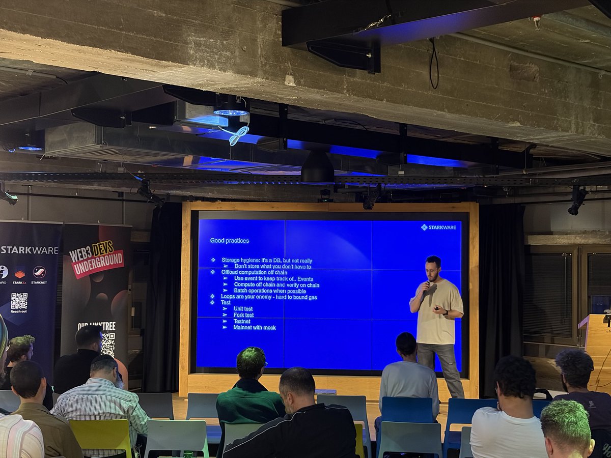 Web3_Devs's tweet image. Yesterday was wild.
We went live from Tel Aviv — and over 6,700 devs joined globally 🔥

Huge shoutout to @nagmo13 (@StarkWareLtd) and @michaelsuttonil (@kaspaunchained) for an insane deep dive into #ZKscaling and #blockDAG PoW.
From local crowds to @EFDevcon watch parties — this…