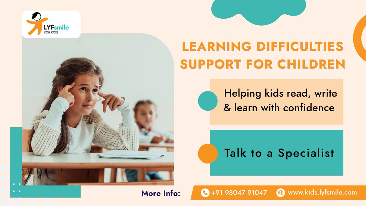 raghavmanjitwal's tweet image. Every child learns differently. If your child struggles with reading, writing, or focus, the right support can help them grow with confidence. LyfSmile offers learning difficulties help, special education &amp;amp; ADHD support.

#LearningDifficulties #Lyfsmile

kids.lyfsmile.com/locations/lyfs…